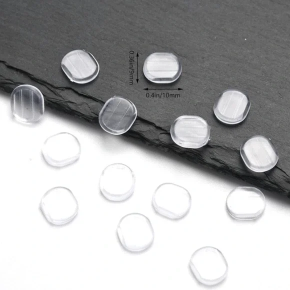 12 Pieces Earring Clip On Pads Clear and White Silicone Comfort Cushions. - Picture 5 of 5